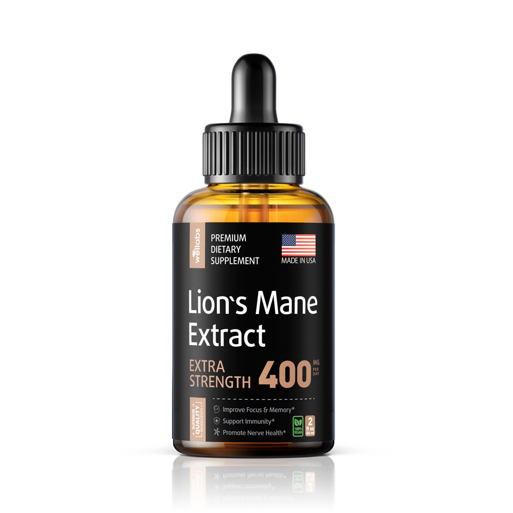 Lion's Mane Mushroom Extract Organic Liquid Supplement — WELLABS